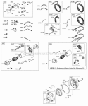 Alternator Electric Starter Gear Reducer Diagram and Parts List for 256422-1070-E1  Briggs and Stratton Engine